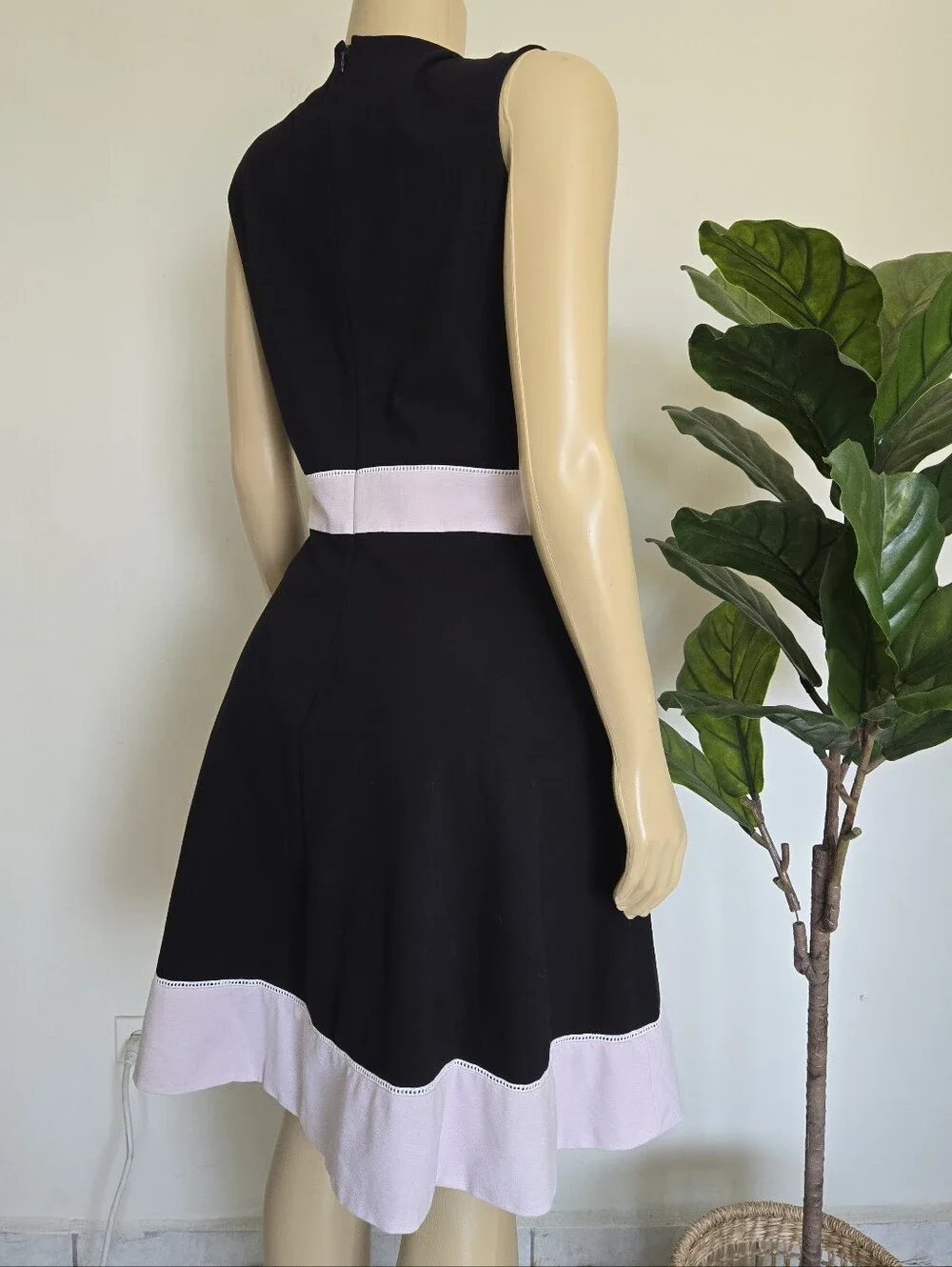 Kate Spade Colorblock Ponte Dress Black Pink Size 12 Women's
